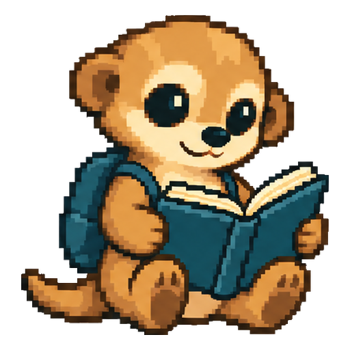 Scout, MeKat’s companion, reading a book