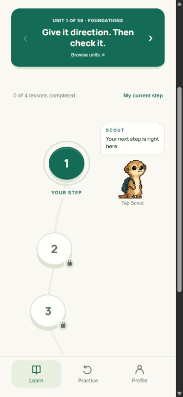 Mekat progression path in the development browser preview